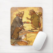 Vintage Aesop's Fabel, Country Mouse, City Mouse Mousepad (Mit Mouse)