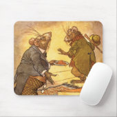 Vintage Aesop's Fabel, Country Mouse, City Mouse Mousepad (Mit Mouse)