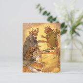Vintage Aesop's Fabel, Country Mouse, City Mouse Postkarte (Stehend Vorderseite)