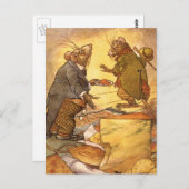 Vintage Aesop's Fabel, Country Mouse, City Mouse Postkarte (Vorne/Hinten)