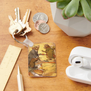 Vintage Aesop's Fabel, Country Mouse, City Mouse Schlüsselanhänger