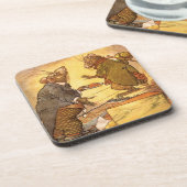 Vintage Aesop's Fabel, Country Mouse, City Mouse Untersetzer (Linke Seite)