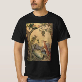 Vintage Aesop's Fables, Fox, Rooster und der Hund T-Shirt