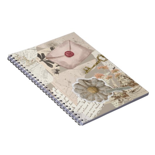 Vintage Aesthetic Collage Notebook Notizblock (Rechte Seite)