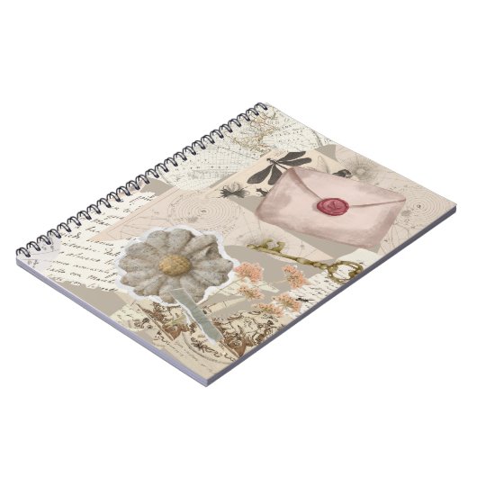 Vintage Aesthetic Collage Notebook Notizblock (Linke Seite)