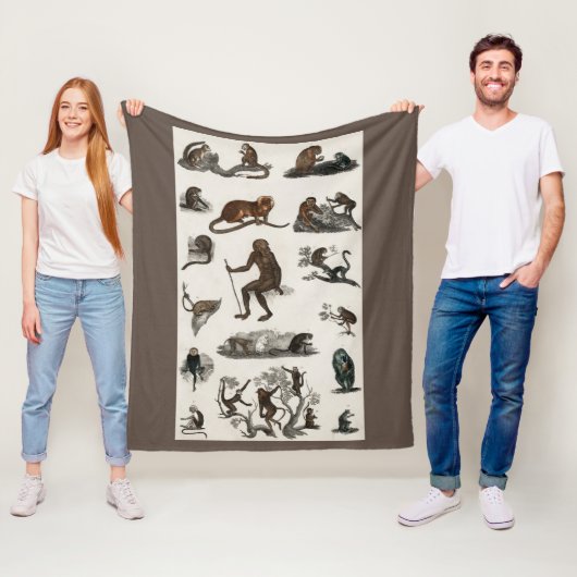 Vintage Affen Affe Gorilla Kinder Geschenke Fleecedecke (Beispiel)