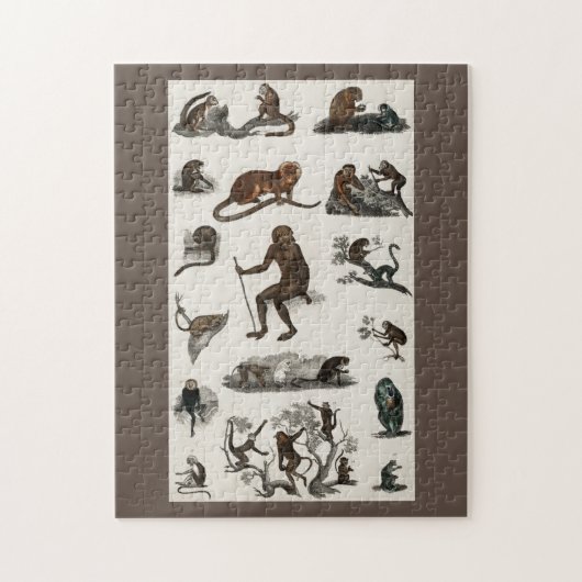 Vintage Affen Affe Gorilla Kinder Geschenke Puzzle (Vertikal)