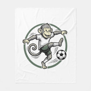 Vintage-Affen-Fußballspieler-Gravur-Shirt-Design Fleecedecke