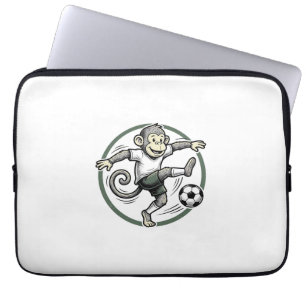 Vintage-Affen-Fußballspieler-Gravur-Shirt-Design Laptopschutzhülle