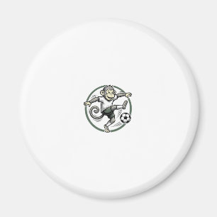 Vintage-Affen-Fußballspieler-Gravur-Shirt-Design Magnet