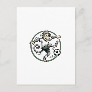 Vintage-Affen-Fußballspieler-Gravur-Shirt-Design Postkarte