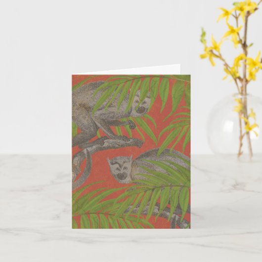 Vintage Affen Karte (Gelbe Blume)