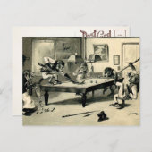 Vintage Affen spielen Pool Postkarte (Vorne/Hinten)