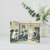 Vintage-Affenaffen-Friseursalon-Postkarte Postkarte (Stehend Vorderseite)