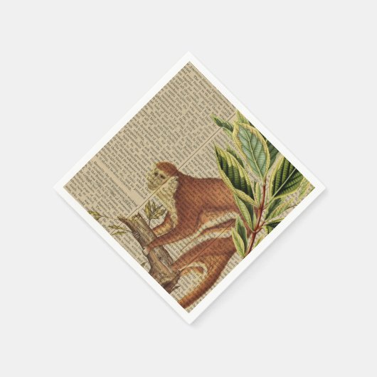Vintage Affenkollektion Serviette (Ecke)