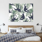 Vintage-Affenmuster Leinwanddruck (Insitu (Schlafzimmer))