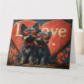 Vintage Affenpinscher Couple Liebe - Retro Romance Karte (Vorderseite)