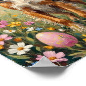 Vintage Afghan Hound Easter Meadow Art Poster (Ecke)