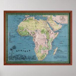 Vintage Africa Map (1865) African Continent Poster