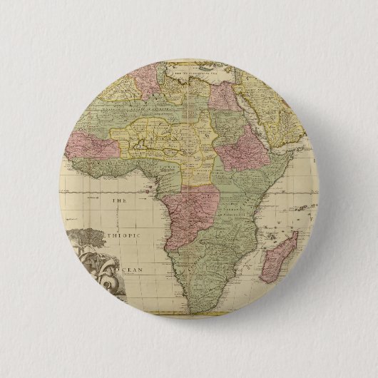 Vintage Afrika-Karte 1725 Button (Vorderseite)