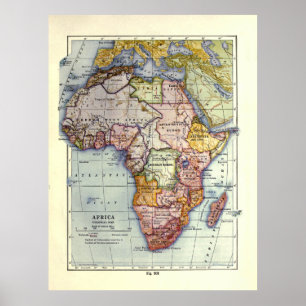 Vintage Afrika-Karte (1921) Poster
