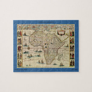 Vintage Afrika-Karte aus den 1660er Jahren von Wil Puzzle