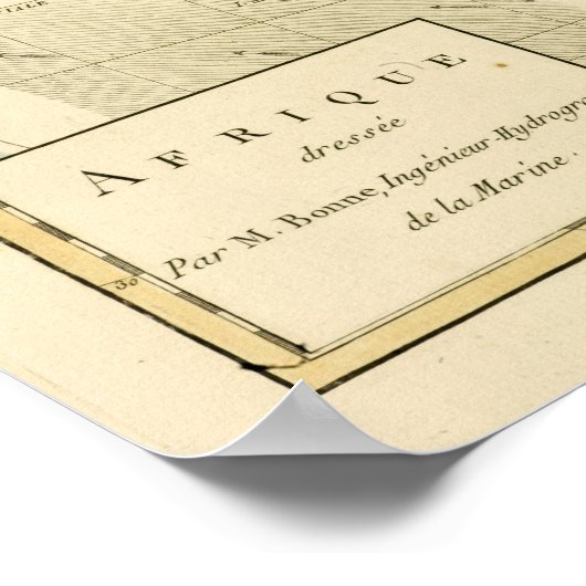 Vintage Afrika-Karte Poster (Ecke)