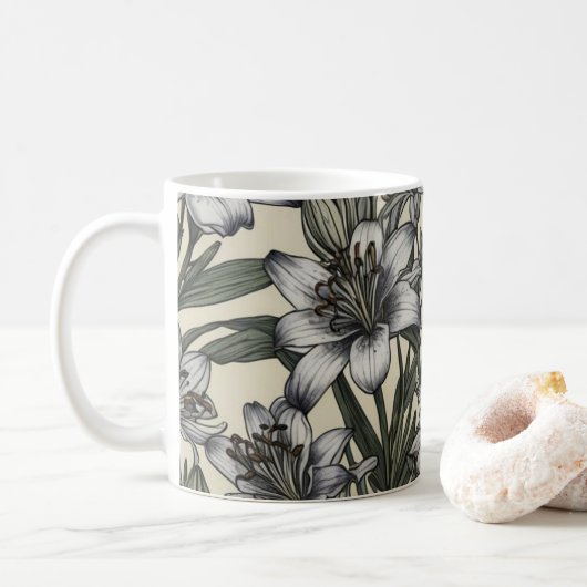 Vintage afrikanische Lily-Blume Kaffeetasse (Mit Donut)