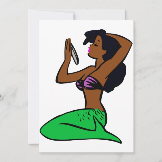 Vintage afrikanische Meerjungfrau Einladung (Vorderseite)