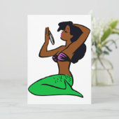 Vintage afrikanische Meerjungfrau Einladung (Stehend Vorderseite)