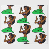 Vintage afrikanische Meerjungfrau Geschenkpapier (Flach)