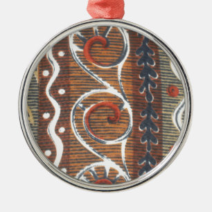 Vintage afrikanische Motist Art Print Silbernes Ornament