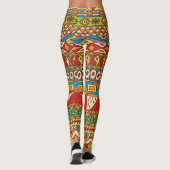 Vintage afrikanische Muster Leggings (Rückseite)