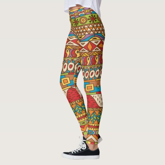 Vintage afrikanische Muster Leggings (Links)