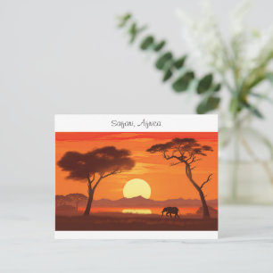 Vintage Afrikanische Safari Postkarte
