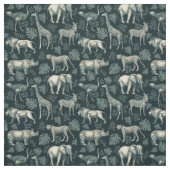 Vintage afrikanische Safari-Tiere Stoff (Muster)