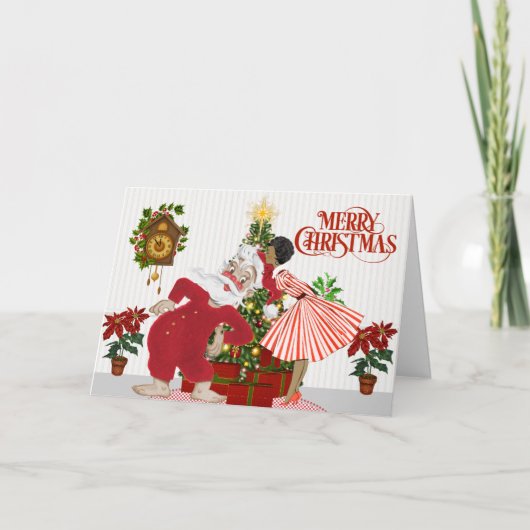 Vintage Afrikanische Weihnachtskarte Feiertagskarte (Vorderseite)