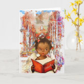 Vintage Afrikanische Weihnachtskarte Karte (Gelbe Blume)