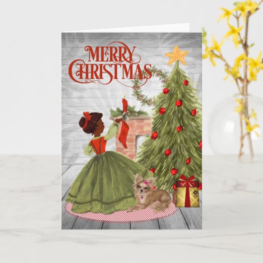 Vintage Afrikanische Weihnachtskarte Karte (Gelbe Blume)