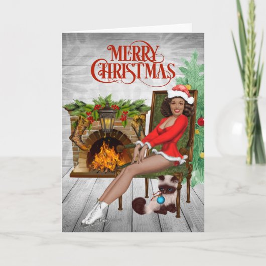 Vintage Afrikanische Weihnachtskarte Karte (Vorderseite)