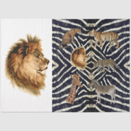 Vintage afrikanische Wildtiere Löwe Entdeckungsrei Seidenpapier