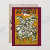Vintage Afrikanische Zebra Travel Postcard Postkarte (Vorne/Hinten)