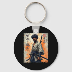 Vintage afrikanischer Samurai Afro-amerikanischer  Schlüsselanhänger