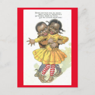 Vintage Afroamerikanisches Paar Valentinstag Postkarte