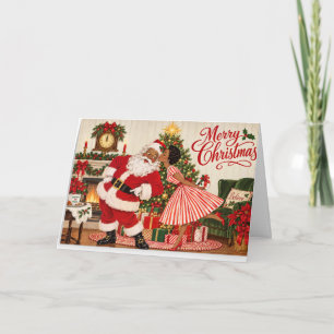 Vintage afroamerikanisches Weihnachten Karte
