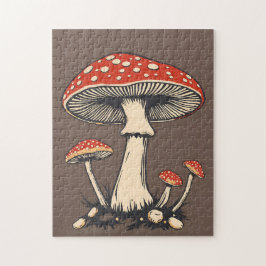 Vintage agrarische Pilze im Erdgeschoss Puzzle