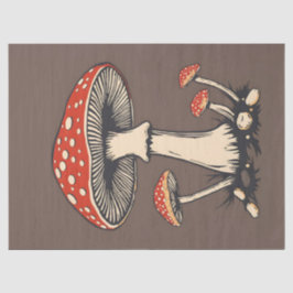 Vintage agrarische Pilze im Erdgeschoss Seidenpapier