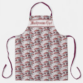 Vintage agrarrote und weiße Pilze, floral Schürze (Vorderseite)