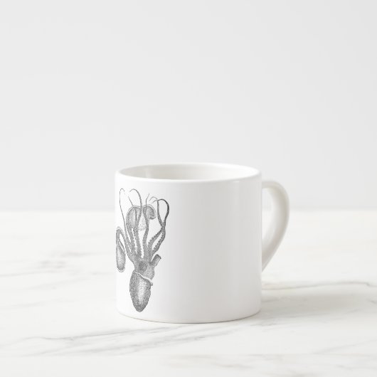 Vintage Agronaut Tintenfisch-Krake - Espressotasse (Vorderseite Rechts)