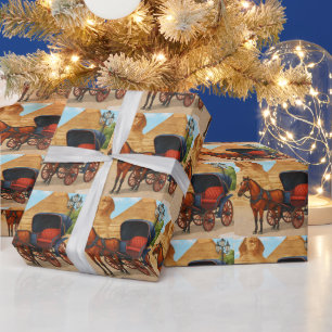 Vintage-Ägypten-Pferdekutsche-Kunstprint Retro Geschenkpapier